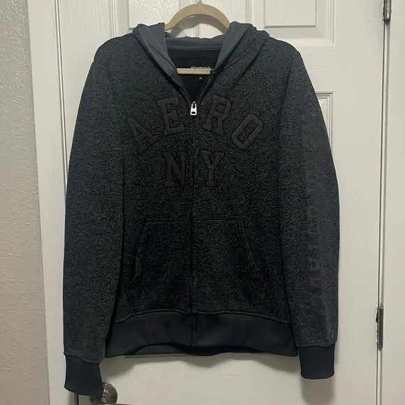 AeroPostale Grey Zip Up Hoodie - Picture 1 of 5